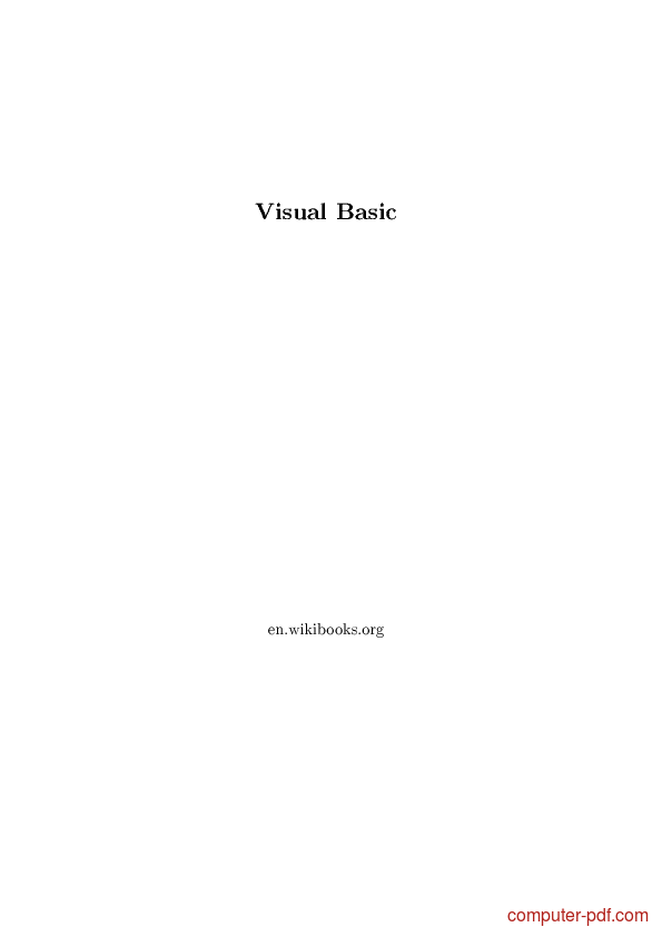 Visual Basic Programming Book Pdf